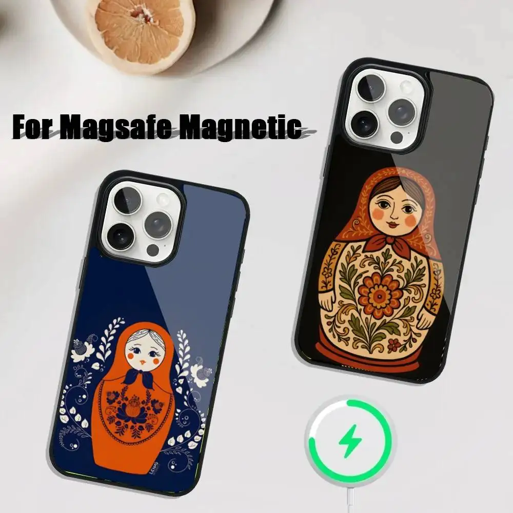 

R-Russian Art M-Matryoshka Phone Case For iPhone 16,15,14,13,12,11,Plus,Pro,Max Mini Magsafe Magnetic Wireless Charging
