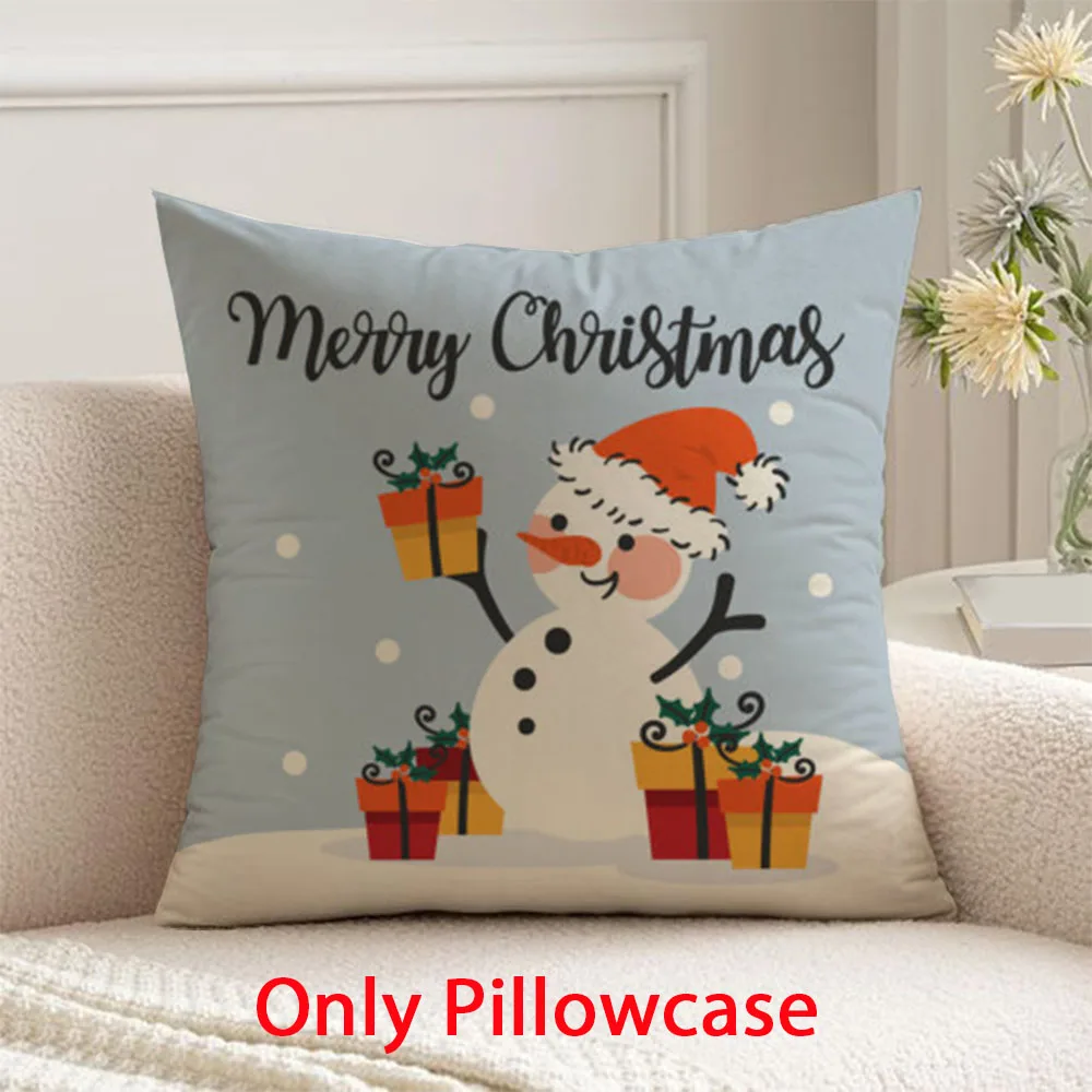 

Merry Christmas Pillow cover winter Snowman pattern decorative 45x45 cushions cover for New Year home decor pillow case