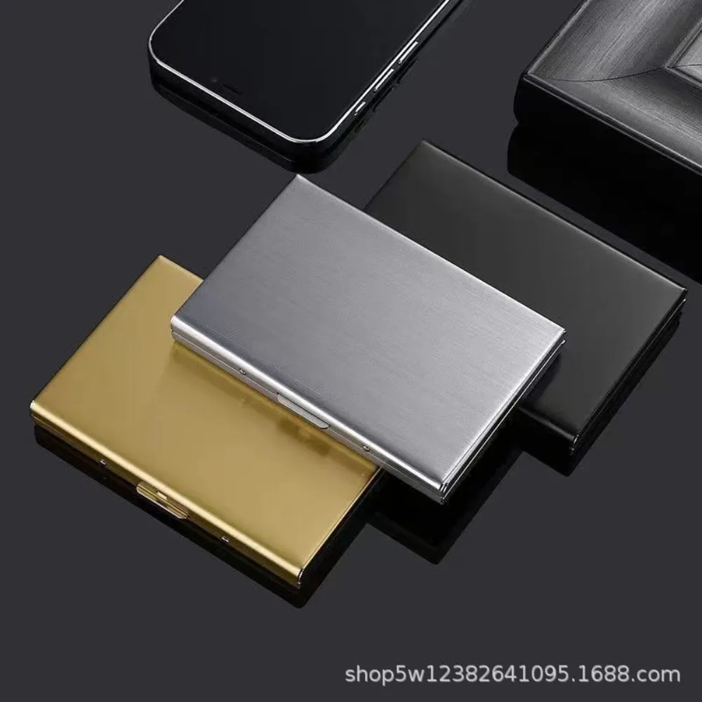 Slim Stainless Steel RFID Blocking Card Wallet, Anti-Demagnetization Portable Unisex Metal Card Case for Daily Travel