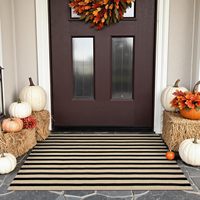 VIKAMA Minimalist Striped Doormat Stain-Resistant and Durable Entrance Hallway Doormat Bathroom Rug Home Decor