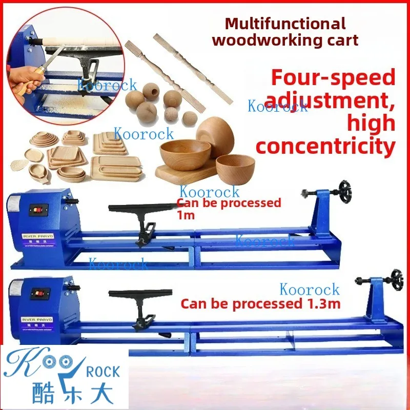 

Small Home Wood Lathe 0.43-1.3m, Wood Turning Machine with Chuck & Tools, Armrest Sanding Polisher for Woodworking