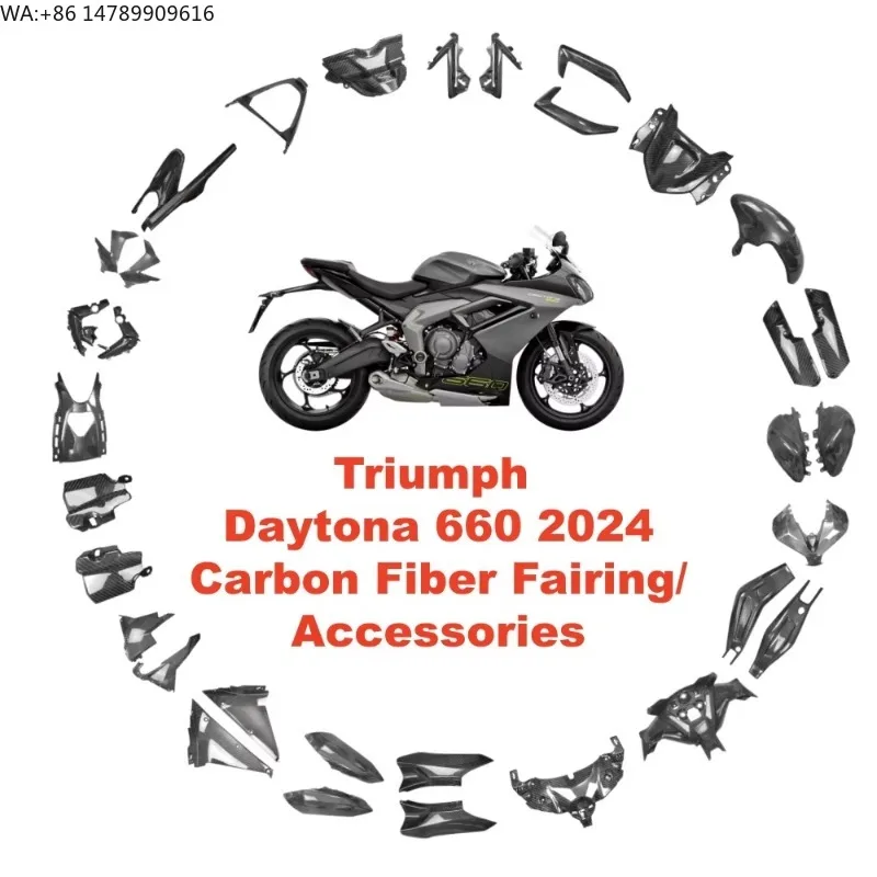 Full-Size Custom Motorcycle Body KitOEM 3K 100% Dry Carbon Fiber Motorcycle Fairing Kit For Triumph Daytona 660 Carbon Fiber Acc