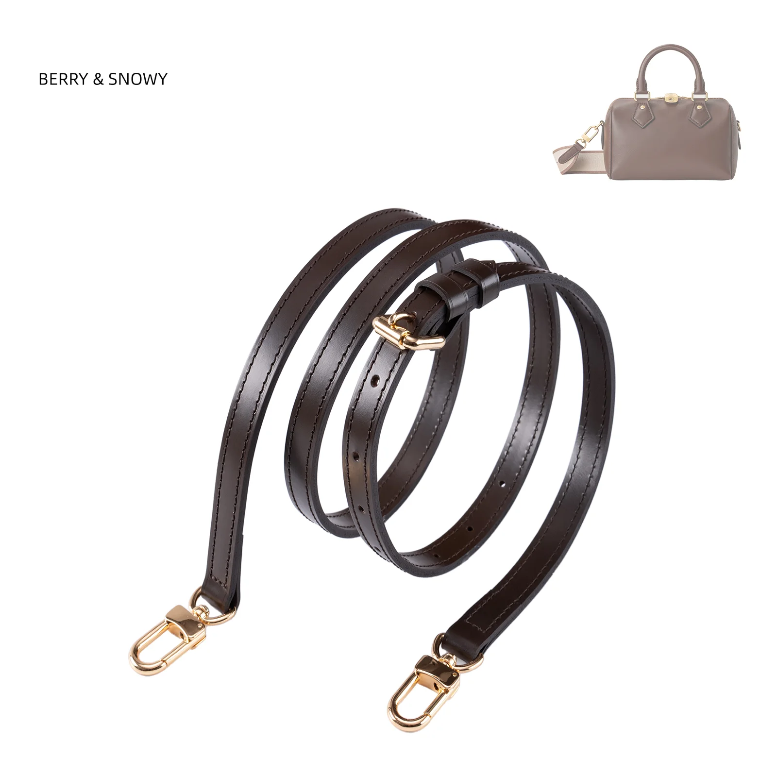 

Berry&Snowy Genuine Leather Replacement Strap for Speedy20 25 30 Alma shoulder Bag Vachetta accessories luxury Crossbody Straps