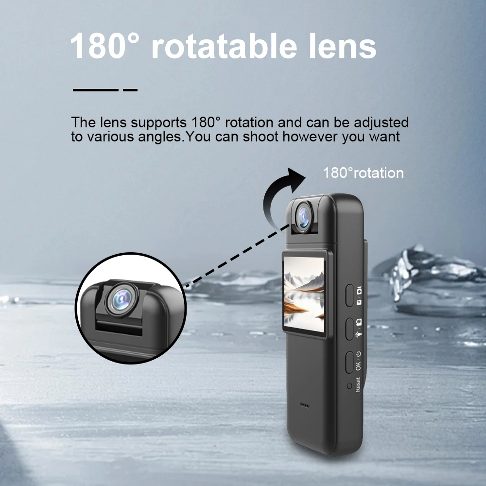 Action Camera 1080p Sport Camera Body with Rotatable CMOS lens Wireless WiFi Hotspot Back Clip DV Recorder Camcorder Outdoor