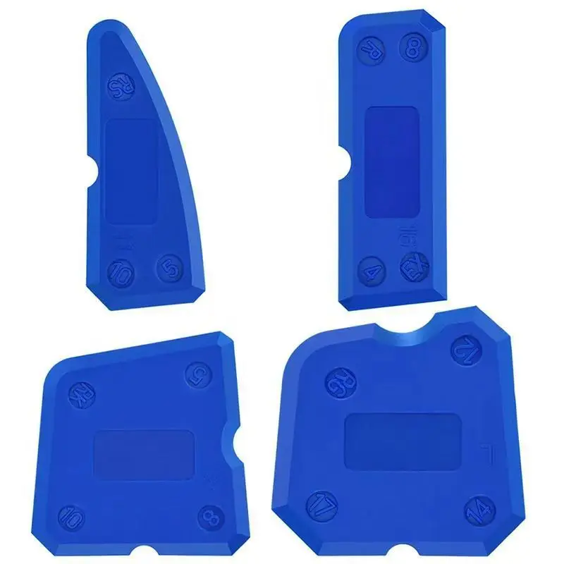 4pcs Silicone Glass Cement Scraper Sealant Grout Remover Tool for Home Finishing Caulking and Cleaning Hand Spatula