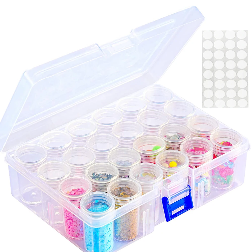 1pcs24 Grid Plastic Storage Box, DIY Diamond Painting, Handicraft Accessories Storage Box, Beaded Ioose Bead Parts Storage Box