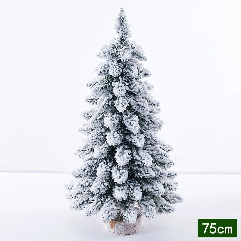 45/60/75 cm Mini-Weihnachtsbaum-Set, Desktop-Dekoration, Kunst-PVC, bodenstehend, samtig, verschlüsselt, neues Weihnachtsornament
