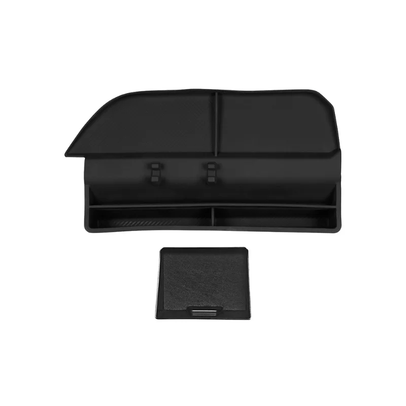 For Toyota Rav4 2026 ABS Black Car Co-pilot Drawer Storage Box Silicone Storage Box Tray Phone Holder Interior Car Accessories