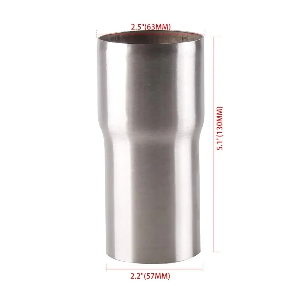 Stainless Steel Exhaust Reducer Connector Pipe Tube 51/63/57/76mm Corrosion Resistant Exhaust Pipe Adapter Wear Resistant