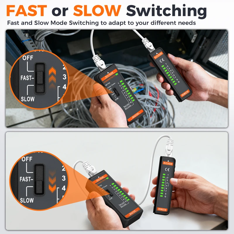 POROMETISTO MCT02 RJ45 RJ11 Tester per cavi di rete 8P/6P/4P/2P Tester per cavi schermati Linea telefonica Rilevatore di cavi di rete LAN