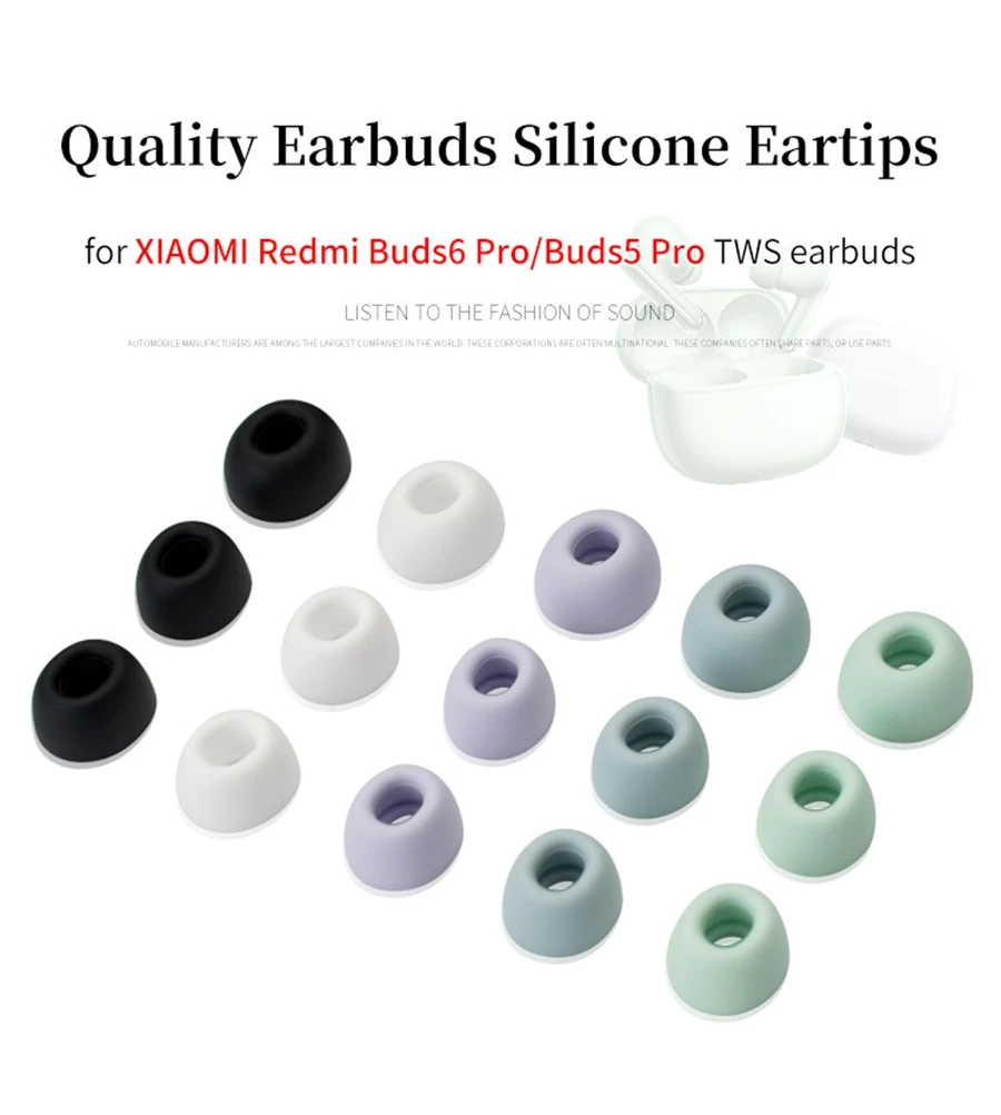 6 Stück Silikon-Ohrstöpsel für XIAOMI Redmi Buds6 Pro Buds8 Pro True Wireless Ohrhörer Ohrstöpsel REDMI Buds5 Pro TWS Ohrstöpsel – Detail 3