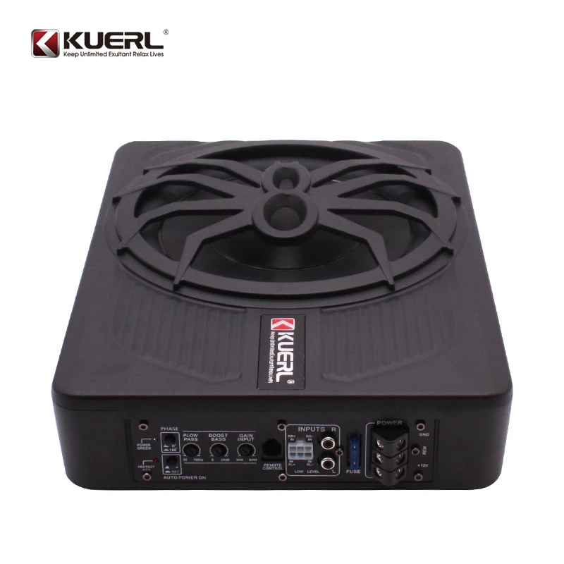 New Spider-Style 10 Inch RMS Power 200W Aluminum Alloy Body Car Audio Active Subwoofer Built-in Amplifier & Wired Aolume Control