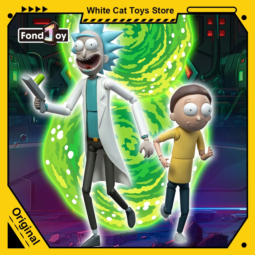 Genuino Fondjoy 1/12 Rick y Morty figura de acción Rick & Morty articulaciones móviles muñeca Anime modelo adulto natación colección de cómics Juguetes