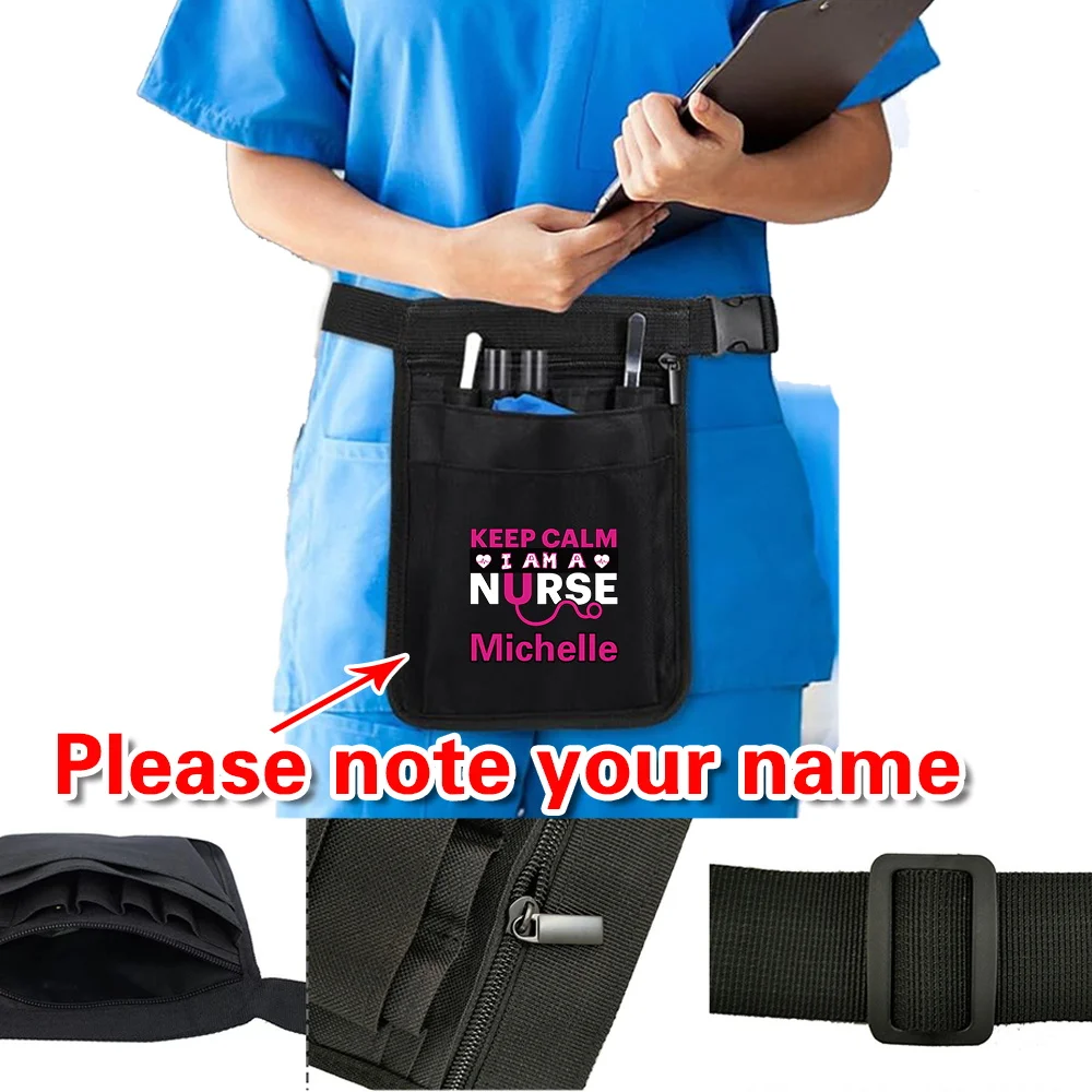 Personalized Customized Portable Tool Storage Bag Printed Pattern Portable Multifunctional Adjustable Belt Nurse Bag