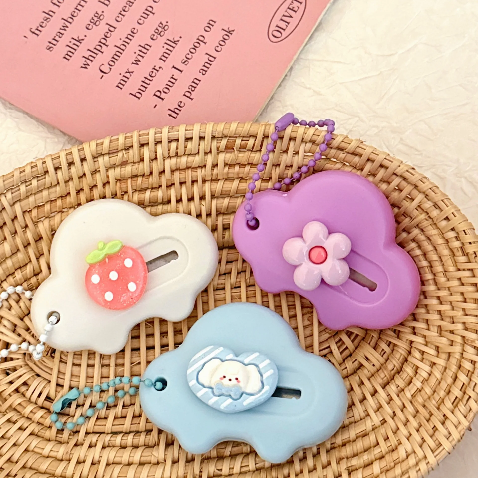 3 pezzi creativi e carini per lo styling dell'auto, coltello da taglio per carta da ufficio per studenti, scatola aperta portatile, piccola lama