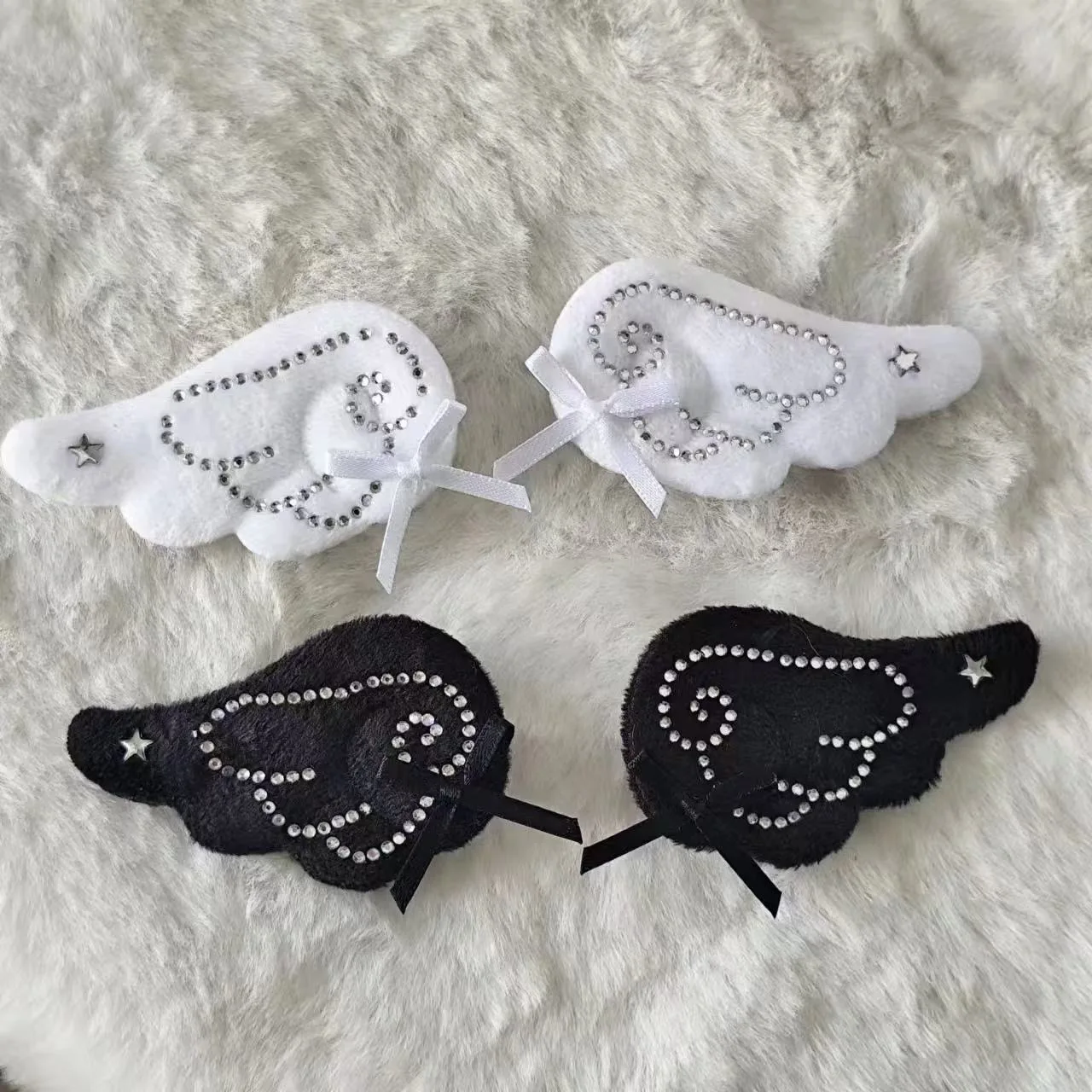 2 pièces ailes d'ange Super mignon aile d'ange en peluche épingle à cheveux fille pince à cheveux accessoires Lolita coiffure chapeaux accessoires