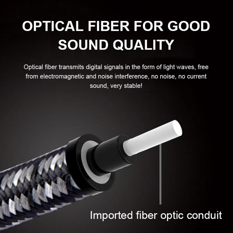 Gold-plated Audiophile Fiber Audio Cable Digital Spdif Signal Line HiFi Fiber Optic Cable
