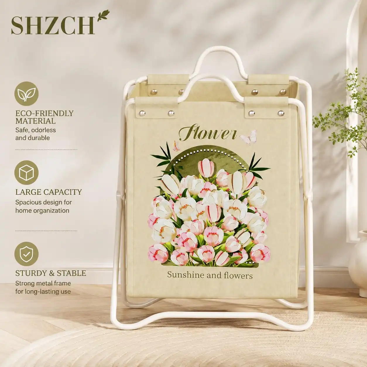 Collapsible Stylish Laundry Hamper - Home Bathroom Clothing Organizer Essential Dirty Clothes Storage Basket