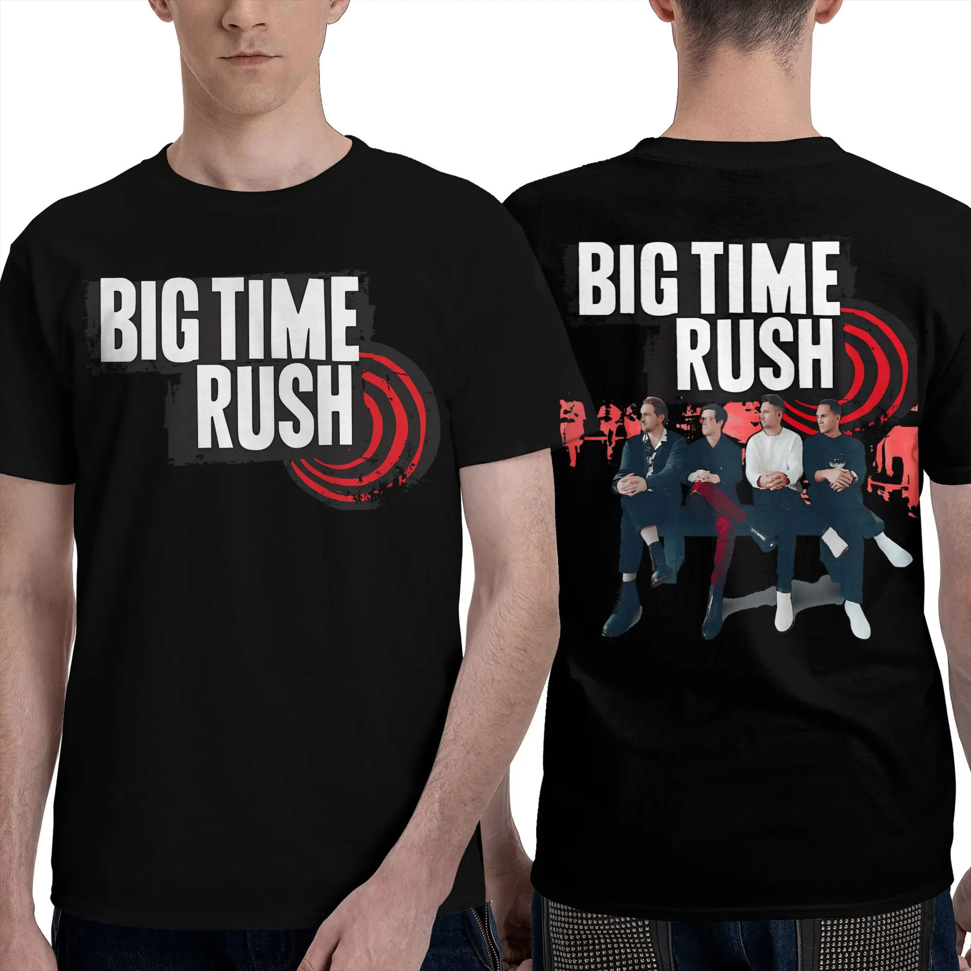 

Футболка для пар Big-Time-Rush, футболки в стиле Харадзюку, летние футболки для танцевальной вечеринки, винтажные хлопковые футболки с индивидуальным логотипом, подарок на день рождения