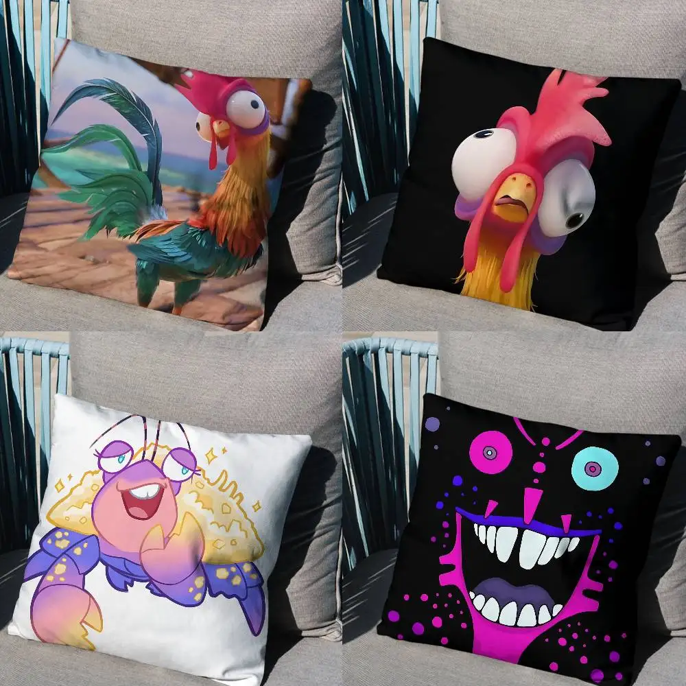 

logy Heihei Crab Tamatoa Moana Pillow Case Office Cushions Suitable For Sofa Car Bedroom Decorative Cushion Cover
