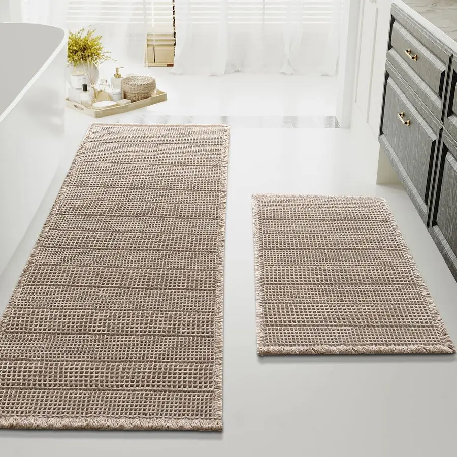 

Waffle Bath Mat Super Absorbent Bathroom Mats Non Slip Bath Rugs for Bathroom Floor Machine Washable Ultra Soft Bathroom Rugs fo