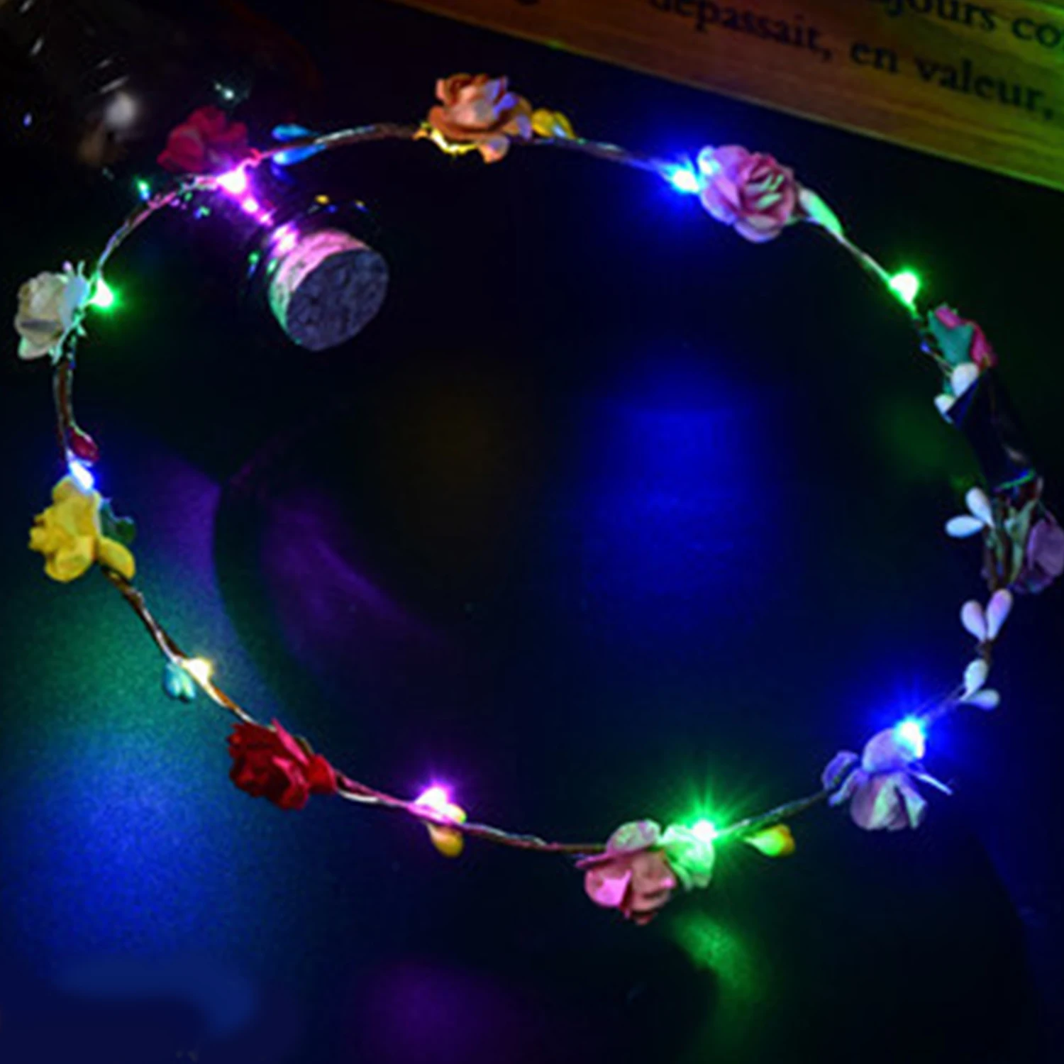 

Light up Headband Christmas Lighted Flower Crowns Woman Glowing Wreath light Flower Hairbands Glow in the Dark Supplies