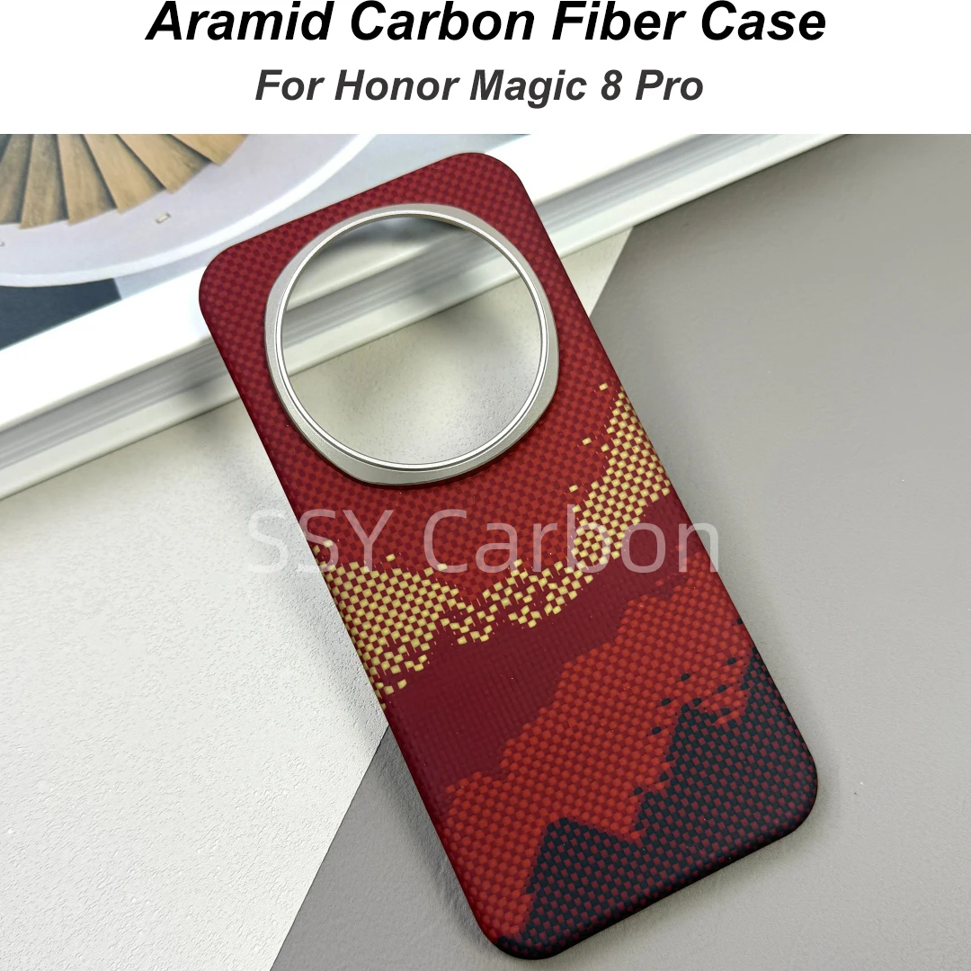 

Real Carbon fiber Case For Honor Magic 8 Pro Aramid fiber Slim design Anti-fall ultra thin magnetic magic 8pro Phone shell
