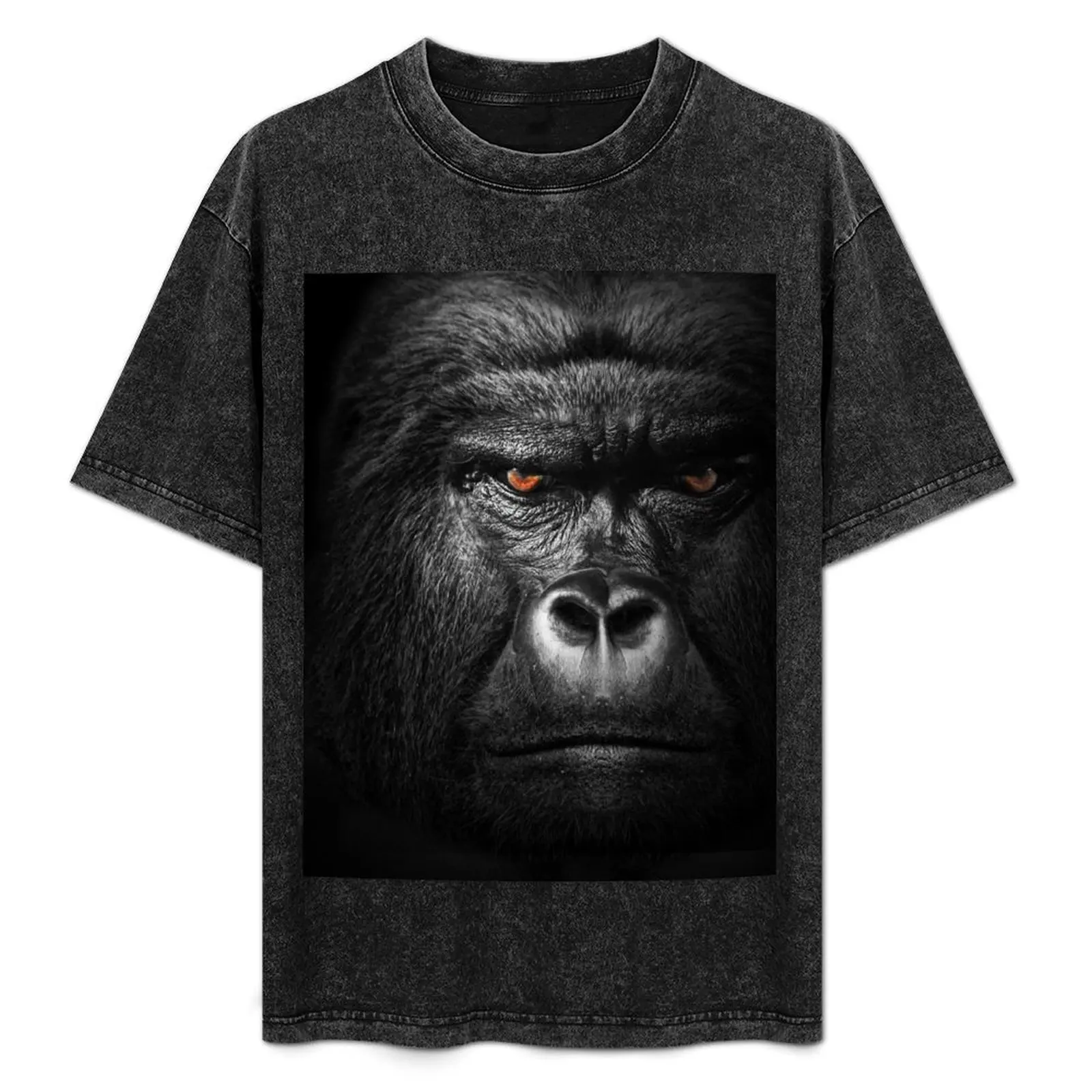 

Gorilla mammal animal , black white wildlife T-Shirt Streetwear Print Tee Shirt