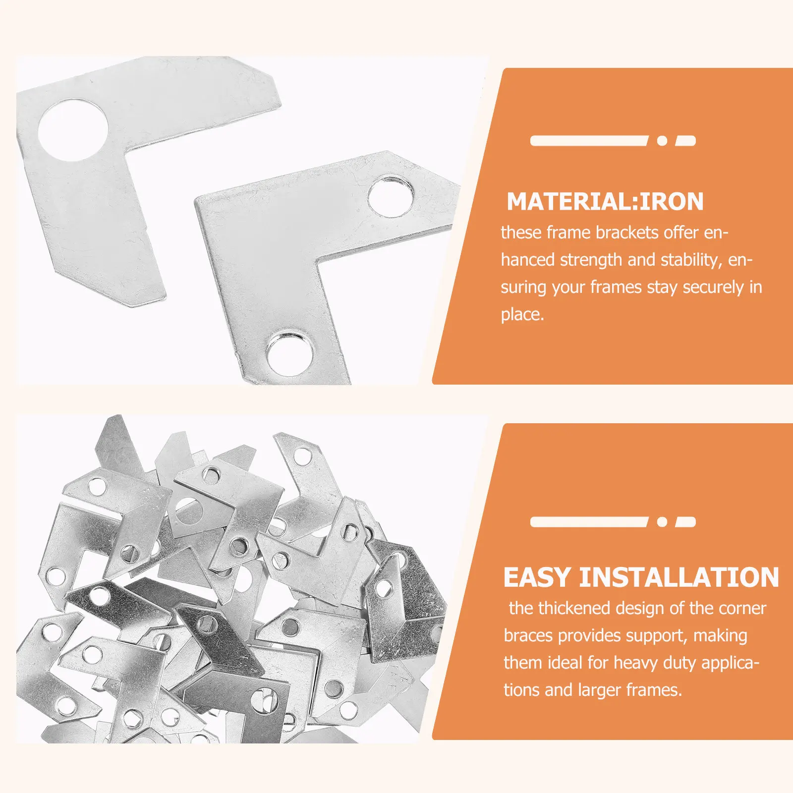 1Set Aluminum Alloy Corner Brackets Heavy Duty Picture Frame Hardware Backing Clips Spring Clamp for Mirror Frame Hanging Secure