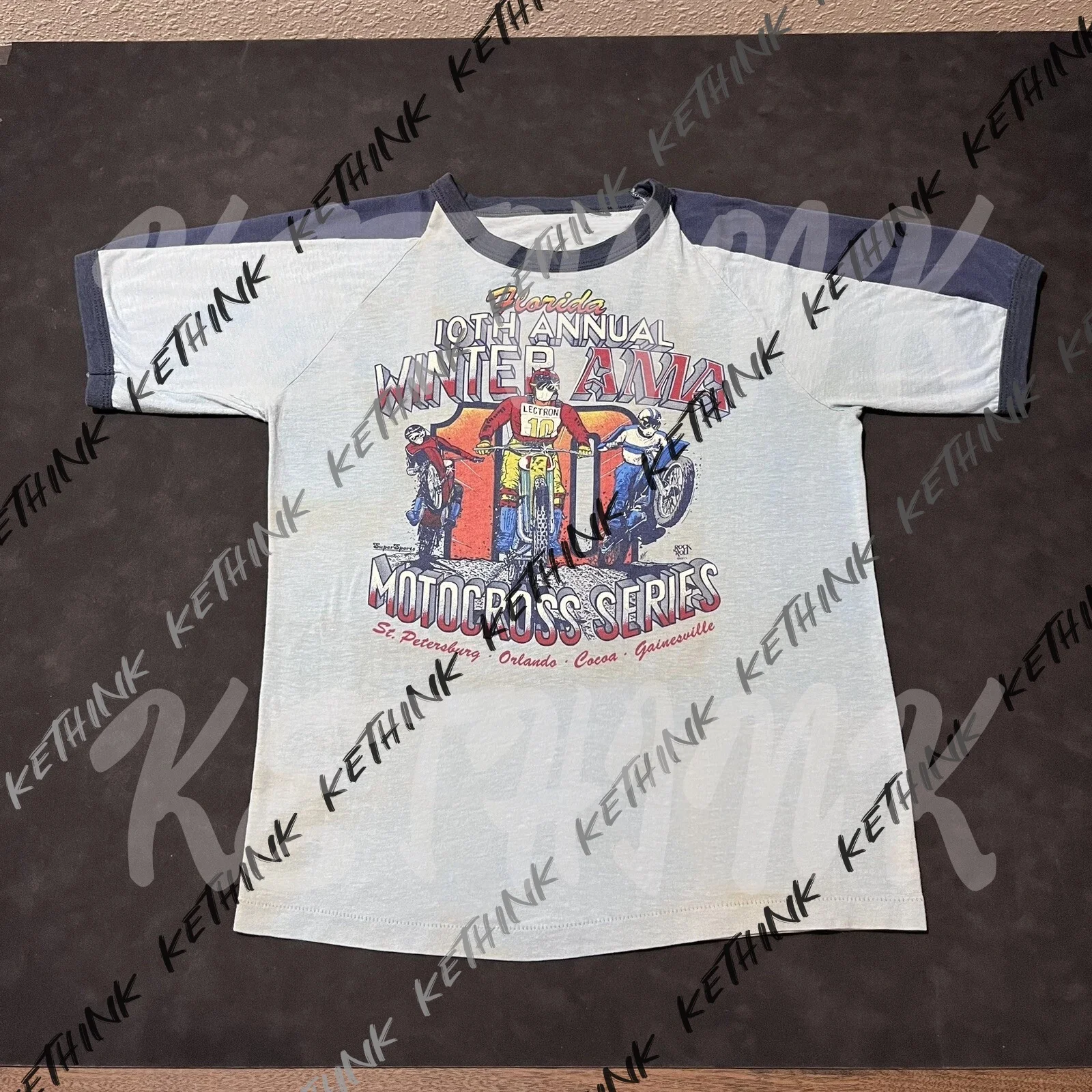 

Honda Vintage 70s Honda Shirt Motorcycle Dirt Bike Race Promo Ad AMA Motocross,Short Sleeve Motorcycle Jersey Breathable Top