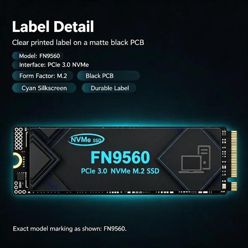 High Speed Internal M.2 2280 NVMe SSD FN9560 PCIe3.0 X3 3 TLC 3D NAND 500GB‑4TB Solid State Storage for Gaming PC Desktop Laptop