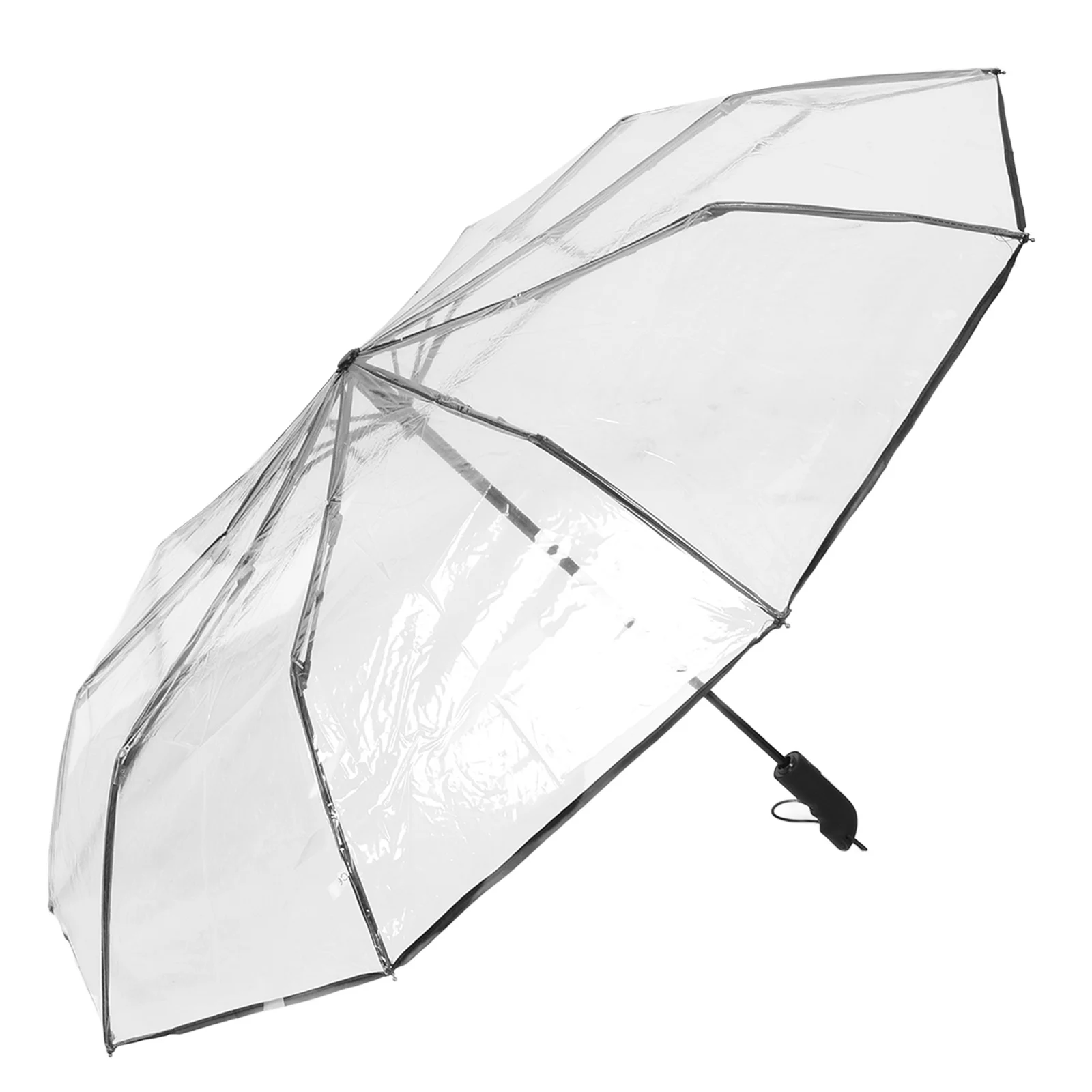 

Portable Clear Transparent Folding Umbrella Automatic Lightweight Travel Umbrella Auto Open Close Rainproof Parasol