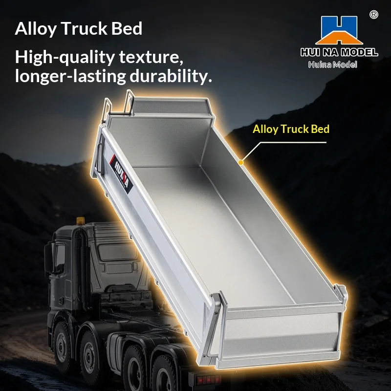 Huina Model Remote Control Dump Truck 536 Pro 13 Channel Full Alloy Bucket High Simulation Engineering Vehicle For Adult Hobby