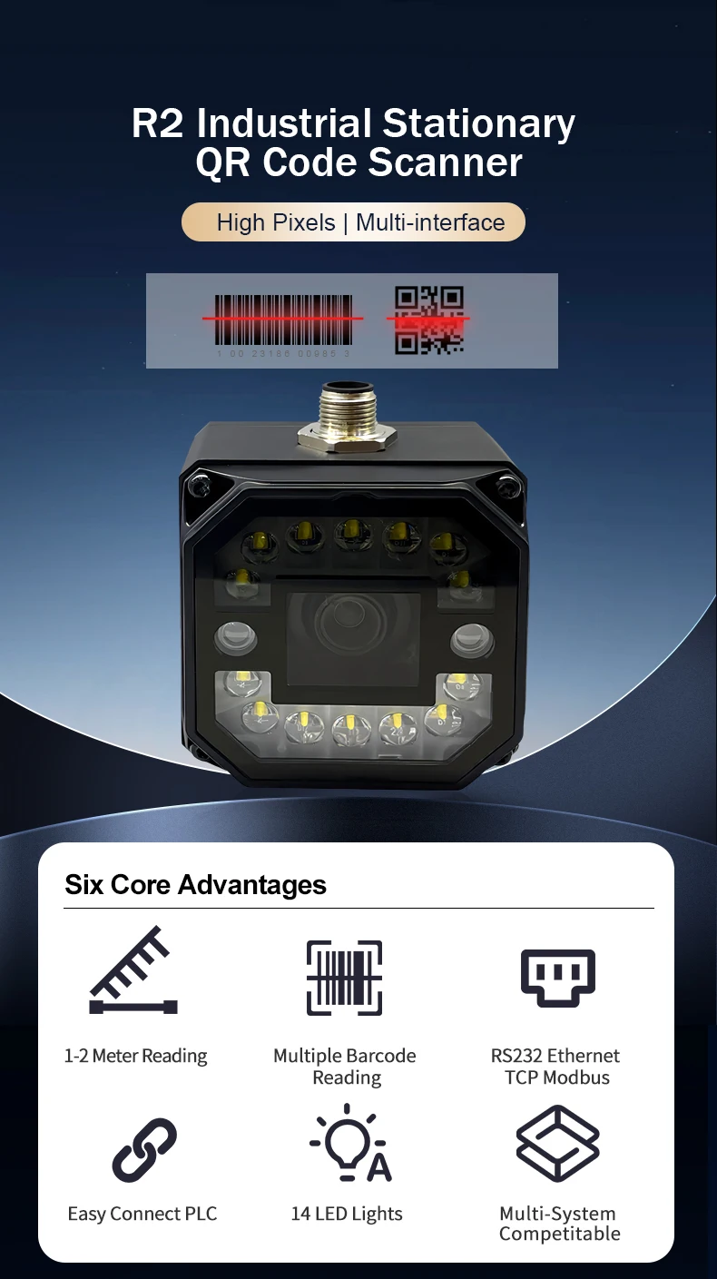 RAKINDA 1D 2D Two-Dimensional Barcode Reader R2 Embedded Fixed Mount Scanner with COM Interface in Stock