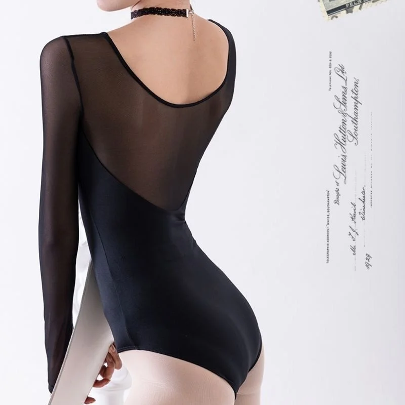 Standard National Women's Long Sleeve Lace Bodysuit Practice Suit Southeast Asia Cross Border Loose Fit Polyester Fabric