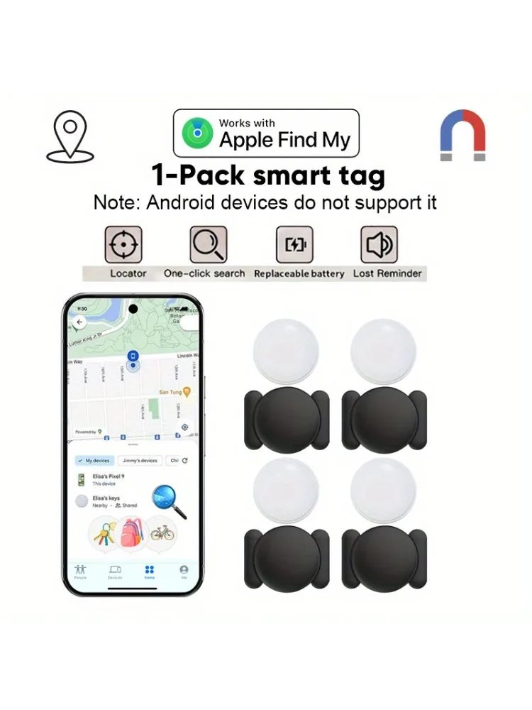 GPS Tracker Strong Magnetic Car Vehicle Tracking Anti-loss Positioning Device Car Locator Work with Apple Find My APP
