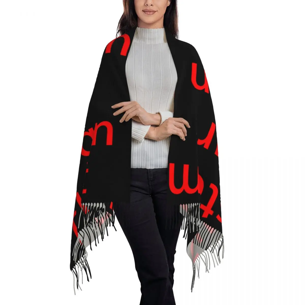 Custom Custom Uw Ontwerp Sjaal Wrap Voor Vrouwen Lange Winter Herfst Warm Kwast Sjaal Unisex Aangepaste Logo Bedrukte Sjaals