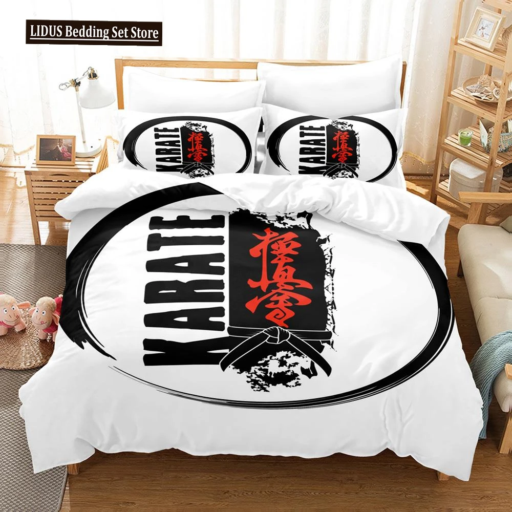 

3D Printed Kyokushin Karate Bedding Set Boys Girls Twin Queen Size Duvet Cover Pillowcase Bed Kids Adult Home Textileextile