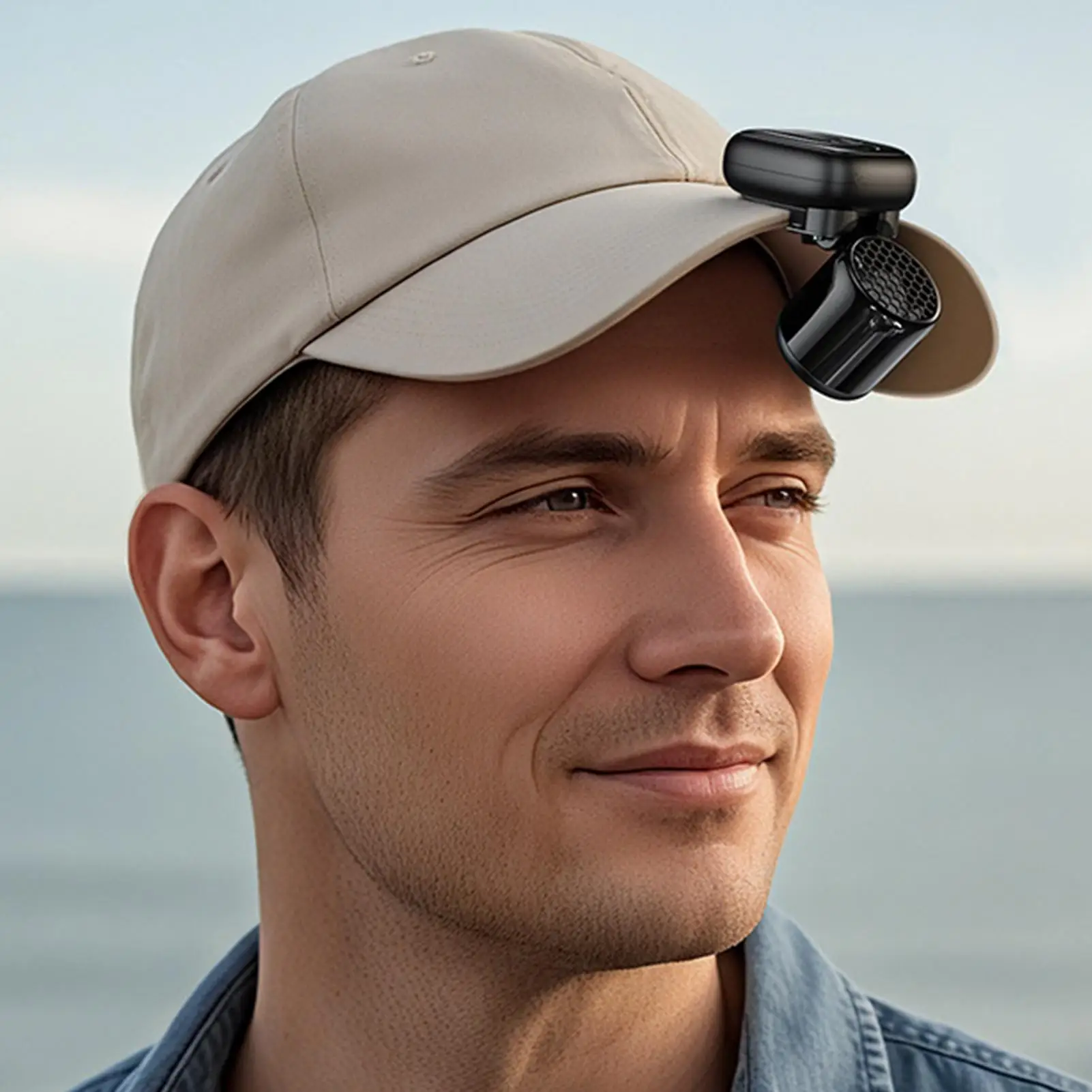 Clip on Hat Fan 3-Speed Rechargeable Hands-Free Wind Blower Portable Fan for Travel Summer Beach Camping Vacation Outdoor Hiking