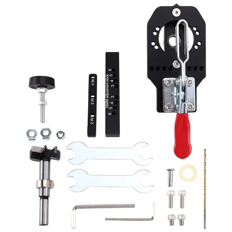 ABUH-Woodworking 35Mm Hinge Hole Opener Cabinet Door Hinge Hole Locator Hinges Drilling Installation Auxiliary Tool