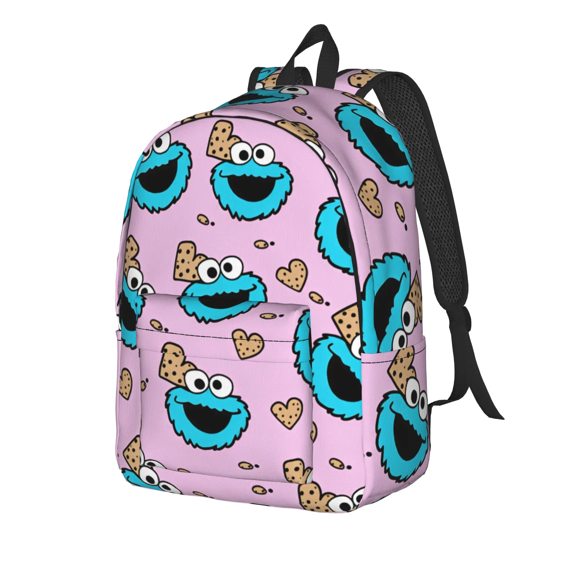 Sesames Streets Backpack Elmo Anime Monster  Daily Backpacks Female Colorful Lightweight High School Bags Kawaii Rucksack