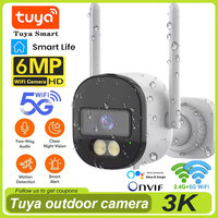 Tuya 5G WiFi IP Camera Outdoor Bullet 6MP Wireless Home Security Camera Auto Tracking Detection Night Vision Video Surveillance
