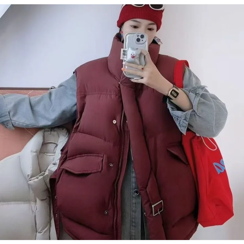 ダウンベスト 2025 秋冬新作 カジュアル リラックス 通勤スタイル オーバーサイズ 厚手 暖かいコート トレンド