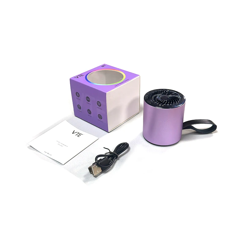 VTE M7 Portable Speaker Metal Compatible Bluetooth TWS Stereo Sound FM Radio with Mic RGB Light  Outdoor Travel