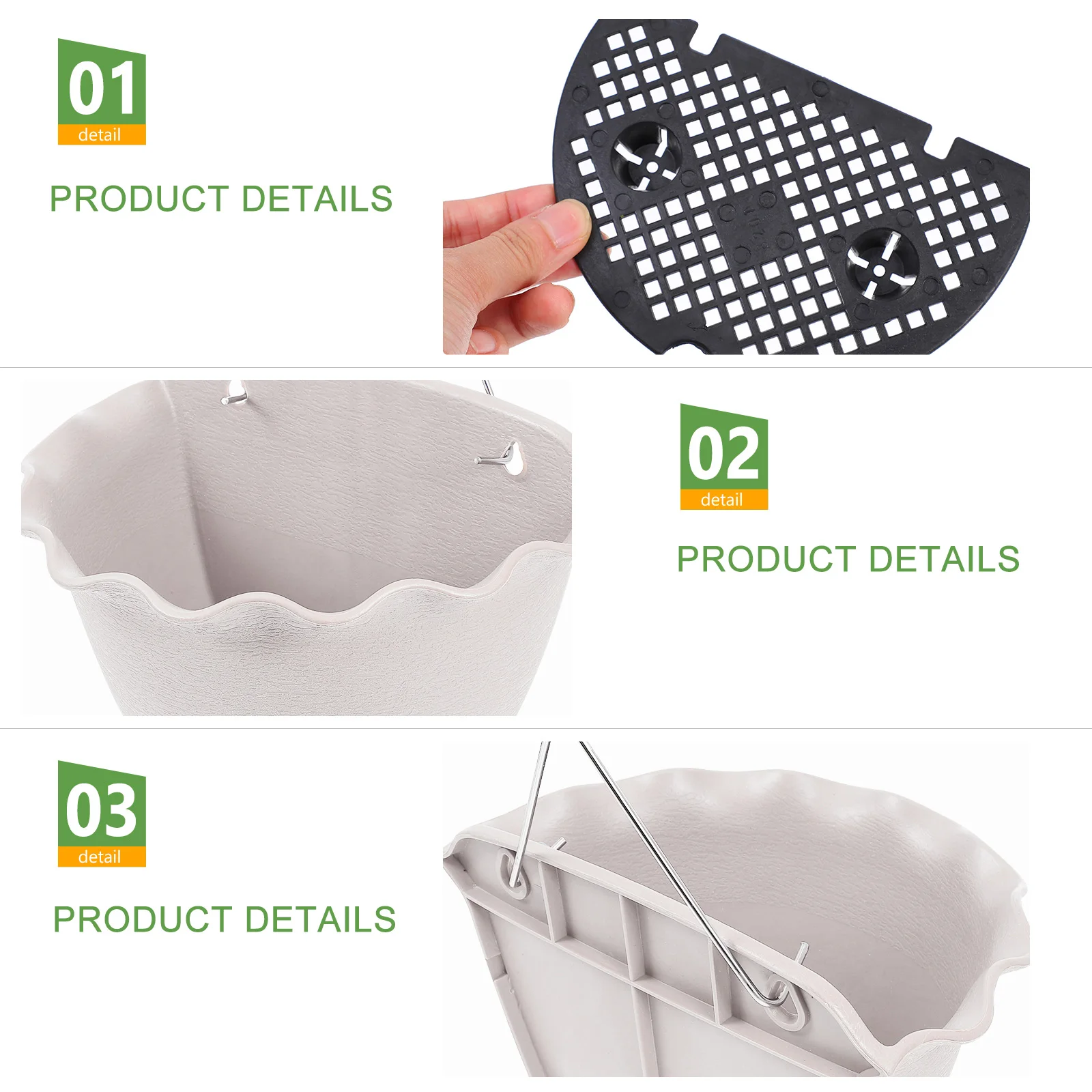 

Retro Spray Painted Hanging Flower Pot Large Size V-Shaped Hook White Wall Mount Plant Pots Garden Balcony Decor