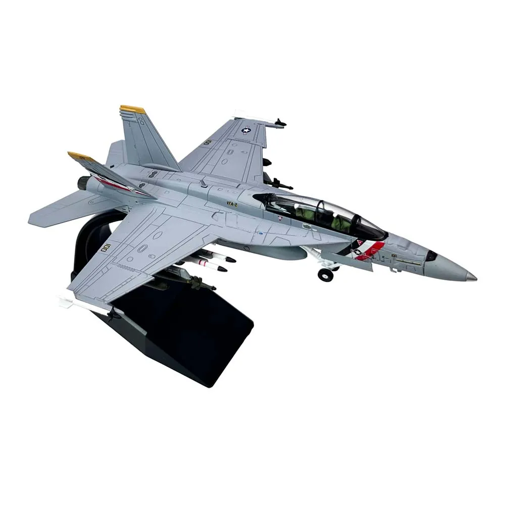 1/100 Scale US F18 F/A-18F Super Hornet VFA-2 Fighter Jet Airplane Aircraft Metal Military Plane Toy Model Collection Gift