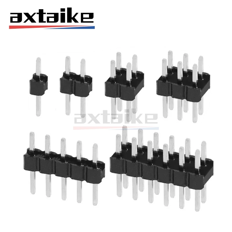 20 piezas cabezal de Pin macho de 2,0mm, conector PCB 2,0 de 2MM 2P 3P 4P 5P 6P 7P 8P 10P 12P 14P 15P 20P 40P, ángulo recto de doble fila individual