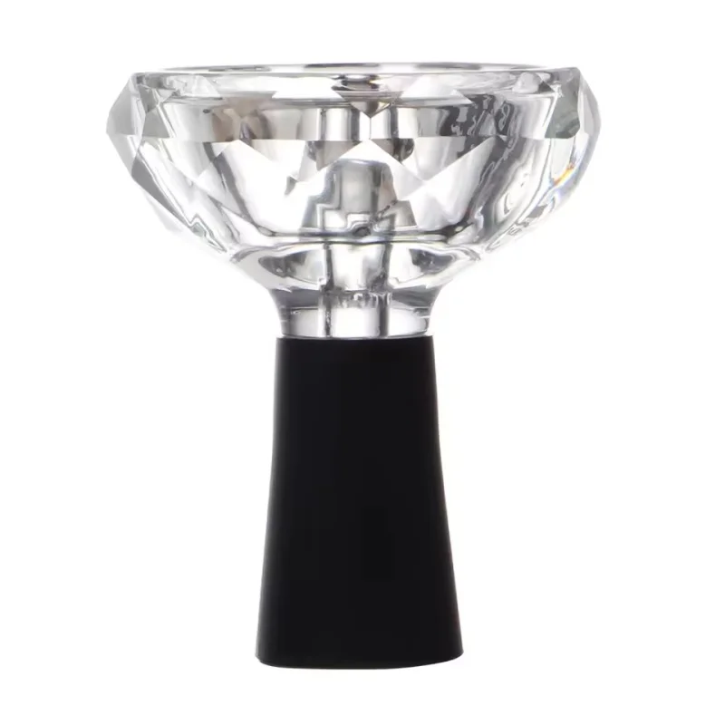 Diamond Shape Glass Hookah Bowl Thick Heat Resistant Shisha Narguile Tobacco Pot Compatible With Heat Management Device Black