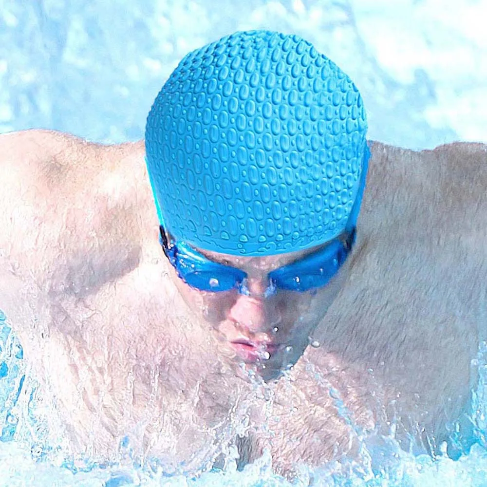 

Comfortable Silicone Swimming Cap Waterproof High Elastic Swimming Hat Wear-resistant Solid Color Bathing Caps Swim Sports