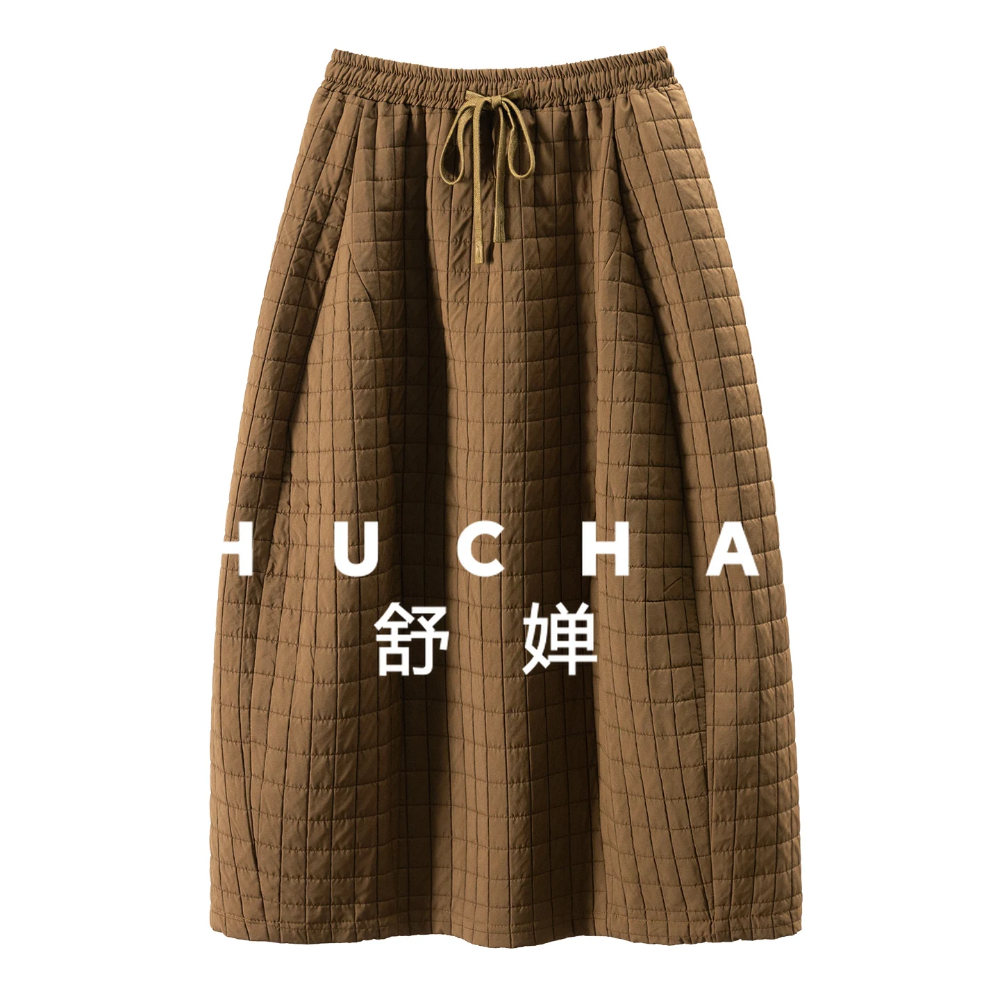 

Winter Square Texture Elastic Waist Cotton Bud Skirt Women's 35I9 Long Skirts for Women Faldas Mujer Moda 2025